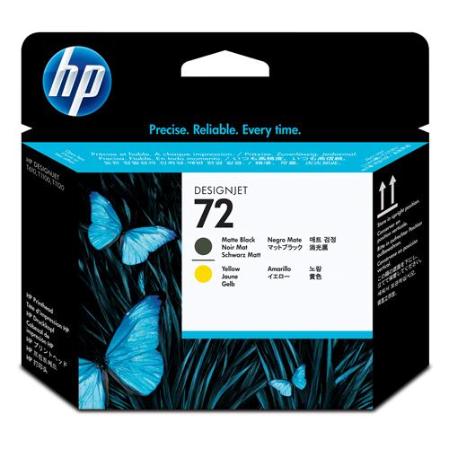 HP INC TESTINA 72 NERO OPACO E GIALLO