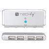 TECHLY Hub USB Tascabile 4 porte Silver
