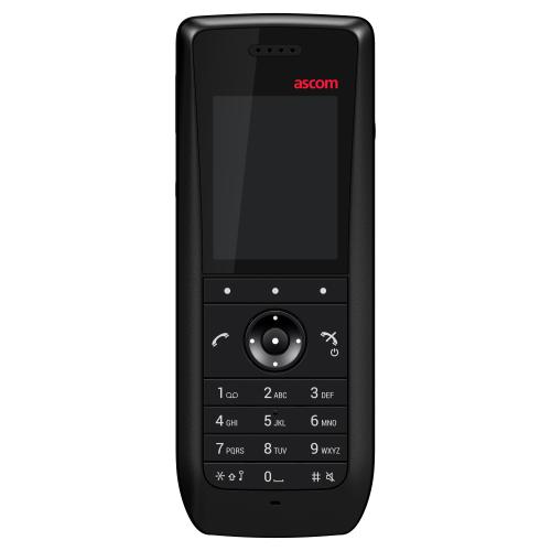 Ascom d63 Protector, Black cordless DECT, Bluetooth, display a colori, pulsante d'allarme