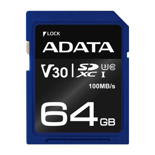 ADATA TECHNOLOGY B.V. ADATA SDXC 64GB UHS-I U3 V30S 100-75MB/S