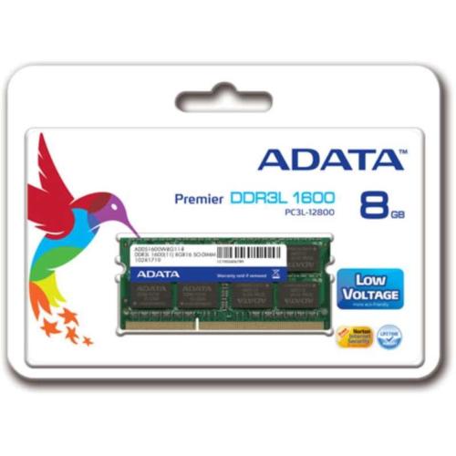 ADATA TECHNOLOGY B.V. ADATA RAM 8GB DDR3L SODIMM 1600MHZ 512X8 1.35V