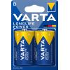 VARTA Blister 2 Batterie 1.5V Longlife Power Alcalina D Torcia