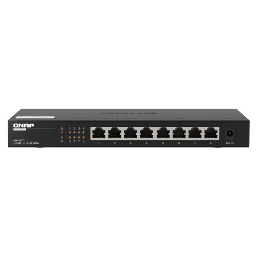 QNAP SWITCH QSW-1108-8T, 8 ports 2.5Gbps with RJ45, unmanaged switch (2.5G/1G/100M)