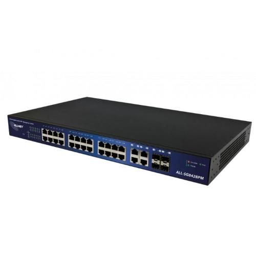Allnet ALL SG8428PM, Switch smart managed 24 Port Gigabit PoE AT + 4x SFP, PoE 390W