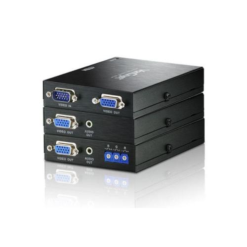 ATEN RJ45 Video Extender + mono Audio for the VS1204/08, Local Unit + Deskew Remote Unit Up To 300