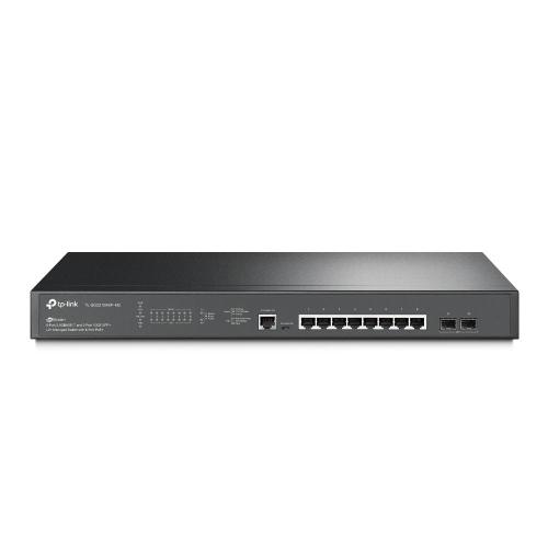 TP-Link - SG3210XHP-M2 - JetStream 8-Port 2.5GBASE-T and 2-Port 10GE SFP+ L2+ Managed Switch with 8-Port PoE+, 8? 2.5G PoE+ Ports, 2? 10G SFP+ Slots, RJ45/Micro-USB Console Port, 802.3at/af, 240 W PoE Power, 1U 19-inch Rack-mountable Steel Case, Integrati