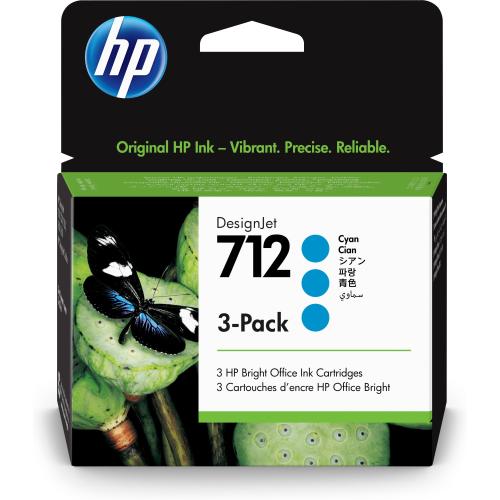 HP INC HP 712 3-PACK 29-ML CYAN DESIGN INK