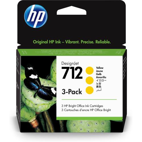 HP INC HP 712 3-PACK 29-ML YELLOW DESIGNJE