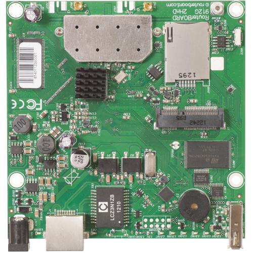 MikroTik, RouterBOARD 912UAG with 600Mhz Atheros CPU, 64MB RAM, 1xGigabit LAN, USB, miniPCIe PROMO FINO A ESAURIMENTO SCORTE