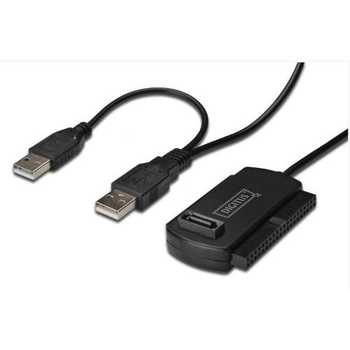 ADATTATORE DIGITUS USB2.0 > IDE E SATA con adattatore di alimentazione 220/12 Volt per HDD 2,5'' e 3,5''