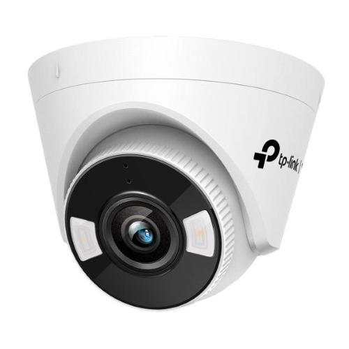 TP-Link - 4MP Full-Color Turret Network Camera SPEC: 4MP, 4mm Fixed Lens, 1/2.7? Progressive Scan CMOS, H.265+/H.265/H.264+/H.264, IR/White LED, 25fps/30fps (2688x1520), IP67,Web, PoE/DC 12V,120dB WDR, Built-in MIC/Speake, micro-SD Slot FEATURE: Full-Colo