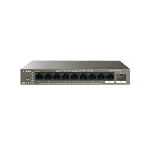 SWITCH POE IP-COM G2210P-8-102W - 9 Ã— porte Ethernet 10/100/1000 Base-T (8 porte PoE), 1 Ã— porta SFP Base-X 100/1000