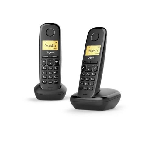 Gigaset A 170 DUO BLACK - 2 Telefoni DECT con base analogica