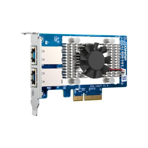 QNAP Dual-port BASET 10GbE network expansion card low-profile form factor PCIe Gen3 x4 Aquantia AQC107 - QXG-10G2T