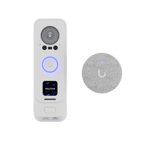 Ubiquiti - UVC-G4 Doorbell Pro PoE Kit-White - UniFi Doorbell with Improved HDR and low-light performance, Programmable welcome display and secondary package-detection camera, 6 m (20 ft) IR night vision, Wirelessly connected with UniFi WiFi Auto-Link, In