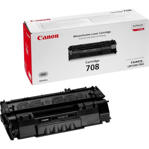 CANON CRG 708 Cartuccia nero, durata 2500 pag. al 5% di copertura. LBP 3300, i-Sensys LBP3360