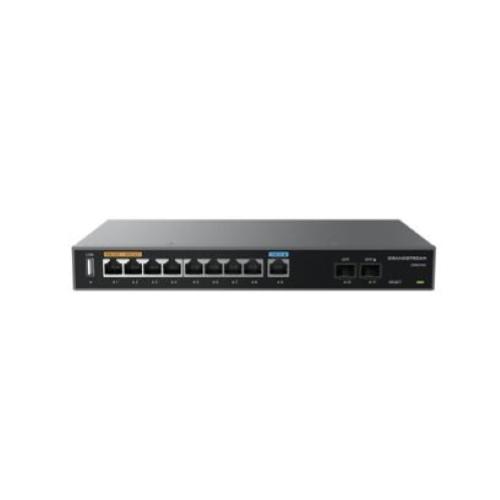 Grandstream GWN7003 - Wired Router, 2x SFP, 9x GbE WAN/LAN, 1x PoE-In, 2x PoE-Out, 2.2Gbps NAT routing, 60K NAT sessions, VPN (530Mbps), DPI, SDN, cloud provisioning, integrated GWN local master, USB (cellular failover)