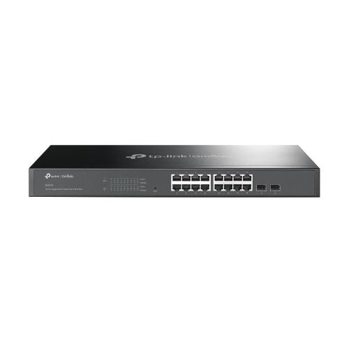 TP-Link - SG2218 - JetStream 16-Port Gigabit Smart Switch with 2 Gigabit SFP Slots, 16x Gigabit RJ45 Ports, 2x Gigabit SFP Slots, 1U 19-inch Rack-mountable Steel Case, Integration with Omada SDN Controller, Static Routing, 802.1Q VLAN, STP/RSTP/MSTP, IGMP