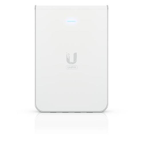 Ubiquiti - U6-IW - Wall-Plate Dual-Band Wi-Fi 6 Access Point, 1x Data-in: GbE RJ45 port, 4x Data-out: GbE RJ45 ports, 573.5 Mbps at 2.4GHz (2x2) + 4800 Mbps at 5GHz