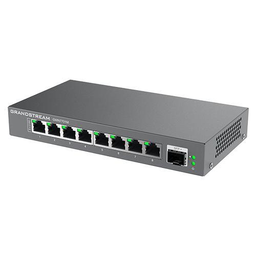 Grandstream GWN7701M - Unmanaged 2.5G Multi-Gigabit Network Switch, 8x 2,5GbE RJ45, 1x SFP+, metal case, 12V/1A PSU