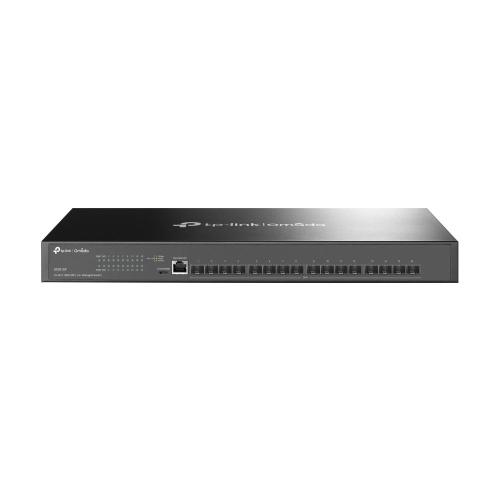 TP-Link - SX3016F - JetStream 16-Port 10GE SFP+ L2+ Managed Switch, 16x 10G SFP+ Slots, RJ45/Micro-USB Console Port, 1U 19-inch Rack-mountable Steel Case, Integration with Omada SDN Controller, Static Routing, OAM, sFlow, DDM, 802.1Q VLAN, QinQ, STP/RSTP/