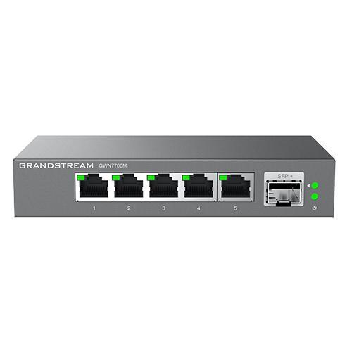 Grandstream GWN7700M - Unmanaged 2.5G Multi-Gigabit Network Switch, 5x 2,5GbE RJ45, 1x SFP+, metal case, 12V/1A PSU