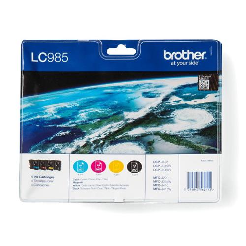BROTHER MULTIPACK 300 PAG X MFC-J220/J265W/J410/DCP-J515W/J125/J315W (CARTUCCIA NERO-CIANO-MAGENTA-GIALLO) - LC985VALBP