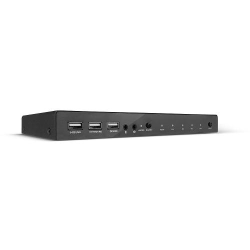 LINDY 4 PORT HDMI 18G USB 2.0 AUDIO