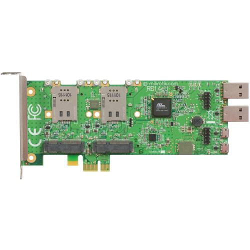 MikroTik, RouterBOARD 14eU Four slot miniPCIe, PCIe adapter wih USB PROMO FINO A ESAURIMENTO SCORTE