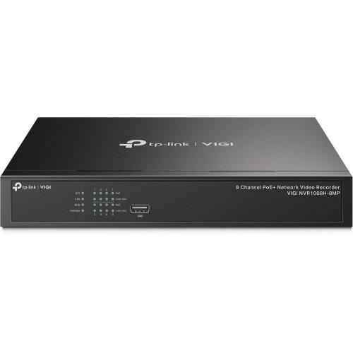 TP-Link - VIGI NVR1008H-8MP - 8 Channel PoE Network Video Recorder, 8x 10/100 Mbps PoE+ Ports, PoE Powe 113W, 802.3 af/at,1x SATA Interface (up to 10 TB), 2x USB 2.0, 53.5V DC/2.43A, 1x VGA port & 1x HDMI port(Up to 4K)(Synchronous Outputs)