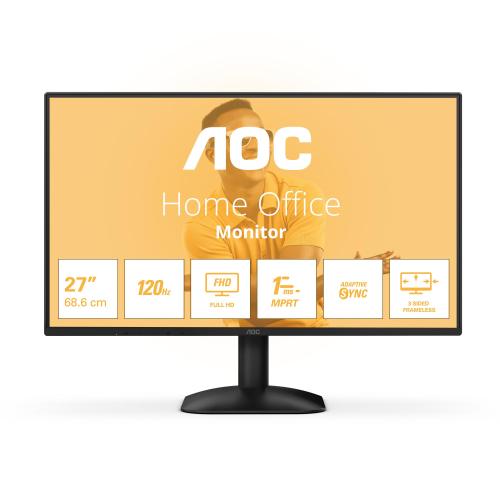AOC MONITOR LCD IPS 120Hz 27 WIDE FRAMELESS 4ms FHD 1500:1 BLACK VGA HDMI Vesa