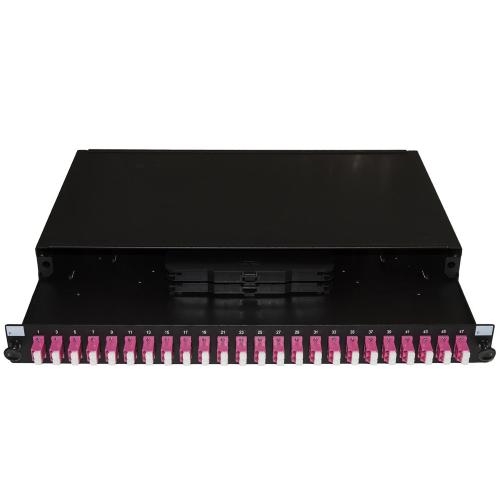 LINK PANNELLO FIBRA OTTICA 19" CON 24 ADATTATORI LC DUPLEX OM4 PROFONDITA' 250 MM COLORE NERO LK24LC4