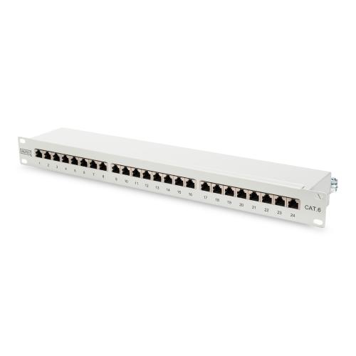 PATCH PANEL 19" DIGITUS SCHERMATO 24 PORTE 8 POLI RJ45 PER RETI CATEGORIA 6 - 1 UNITA'