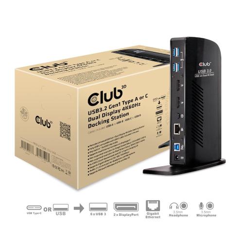 CLUB3D USB 3.1 DUAL DISPLAY DOCKING STAT.