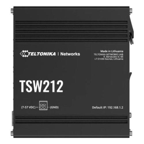 Teltonika - TSW212- Switch L2 con funzionalitÃ  L3 aggiuntive per capacitÃ  di gestione avanzate Supporta Profinet per l'elaborazione automatizzata dei dati insieme ad altri protocolli, come EtherNet/IP e MRP ha 8 porte Gigabit Ethernet e 2 porte SFP per