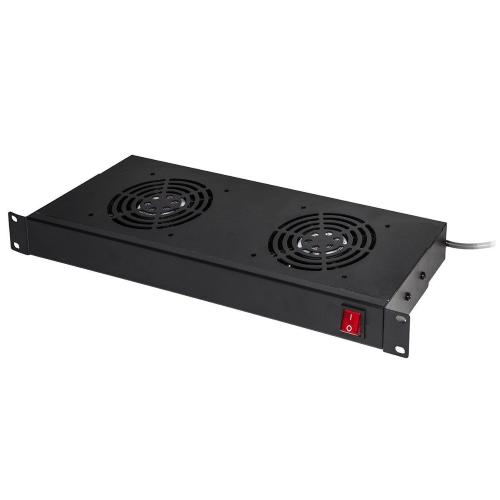 RIPIANO LINK PER ARMADI RACK19" CON 2 VENTOLE NERO 2 AGGANCI 483x170x44mm LKFAN2R