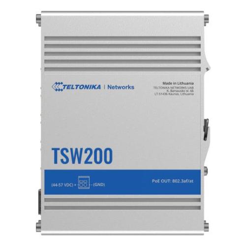 Teltonika - TSW200 Switch 8 porte PoE+ unmanaged con 2 porte SFP, 240W di power budget (without Din Rail)