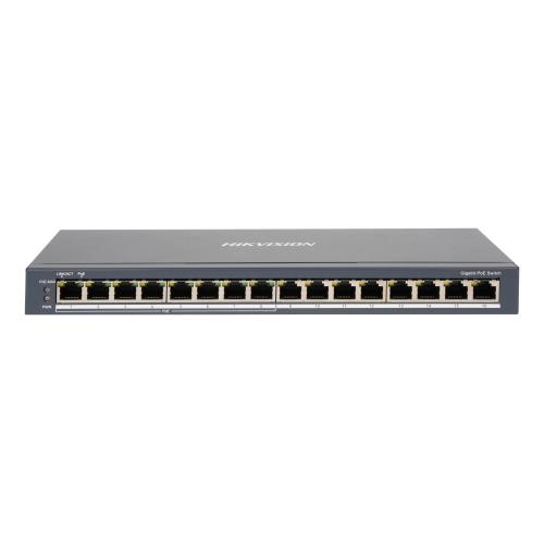 SWITCH HIKVISION 8 Gigabit POE ports, 8 Gigabit RJ45, 802.3af/at, PoE power budget 110w, SOHO - DS-3E0516P-O