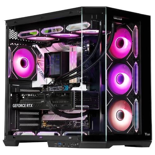 CASE ITEK TOWER "DARK CAVE AKU" GAMING 2*USB3,USB-C, 4*12cm fan ARGB, Temp Glass Side & Front Panel, ITGCADCAKB