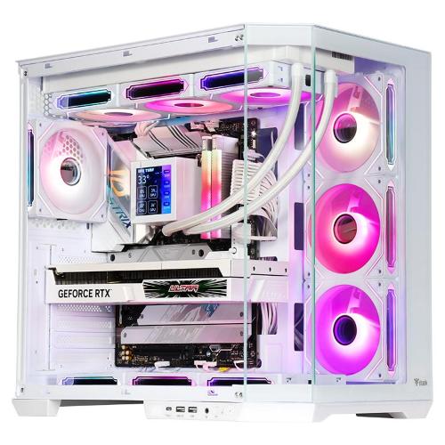 CASE ITEK TOWER "DARK CAVE AKU" GAMING 2*USB3,USB-C, 4*12cm fan ARGB, Temp Glass Side & Front Panel, WHITE - ITGCADCAKW