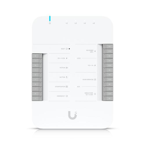 Ubiquiti - UA-Hub-Door-EU - UniFi single-door mechanism with entry and exit control, (2) Lock terminals (12V and Dry, (2) AUX terminals for an external siren and automatic door opener, (4) Additional inputs (sensors and buttons), Connect and power using P