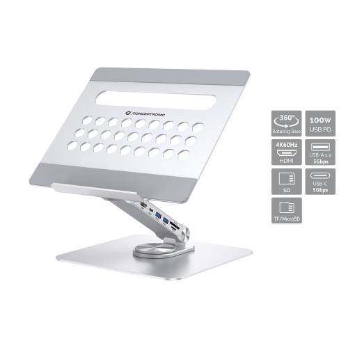 CONCEPTRONIC LAPTOP STAND WITH 7-IN-1 DOCKING