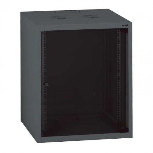 ARMADIO BOX DA PARETE LEGRAND 15U 758X600X600 PORTA IN VETRO RAL 7016