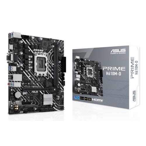 MB ASUS PRIME H610M-D 1700 (RAPTOR/ALDER LAKE), 2DDR5, VGA+HDMI PCIE, USB 3.2, 4*SATA, M.2 mATX