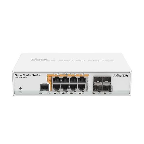 MikroTik, Cloud Router Switch 112, 8P, 4S, IN with QCA8511 400Mhz CPU