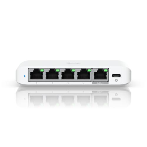 UBIQUITI SWITCH USW-Flex-2.5G-5 5 Porte LAN 2.5GbE PoE+ GIGABIT di cui 1 Porta Input PoE++ L2