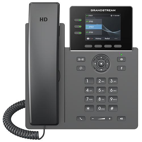 Grandstream GRP2611G - PoE IP Phone, 3 account SIP, Porte Gigabit - Alimentatore incluso