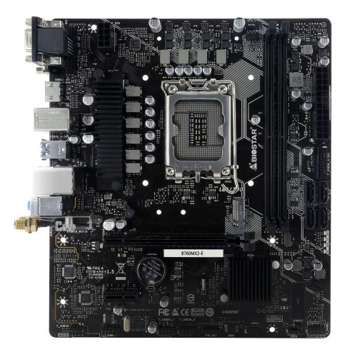 MB BIOSTAR B760MX2-E LGA1700 (RAPTOR LAKE) 2DDR5 VGA+HDMI+DVI PCIE , 4*SATA,M.2, mATX