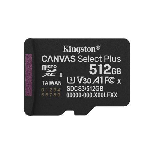KINGSTON 512GB MICROSDXC SELECT PLUS 3 W/O A