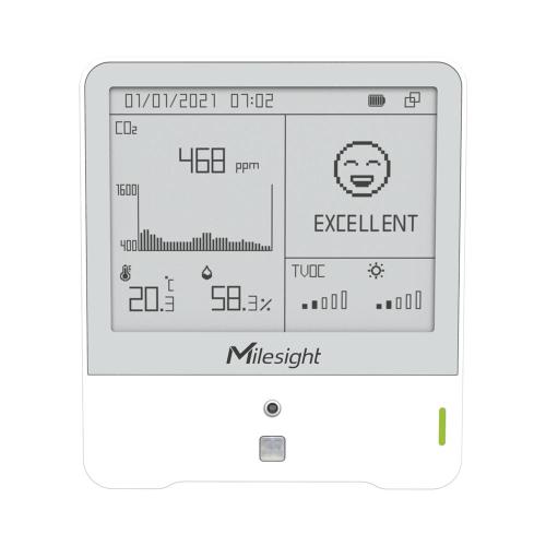 Milesight - Sensore di monitoraggio dell'ambiente interno Milesight IoT, AM307-868M LoRaWAN / Temp. / UmiditÃ  / CO2 / PIR / Luce / TVOC / hPA / Display E-Ink